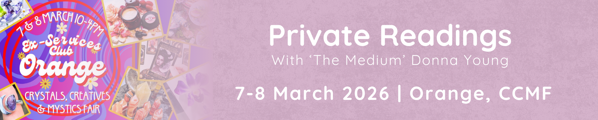 Readings at the Orange Crystals, Creatives & Mystics Fair